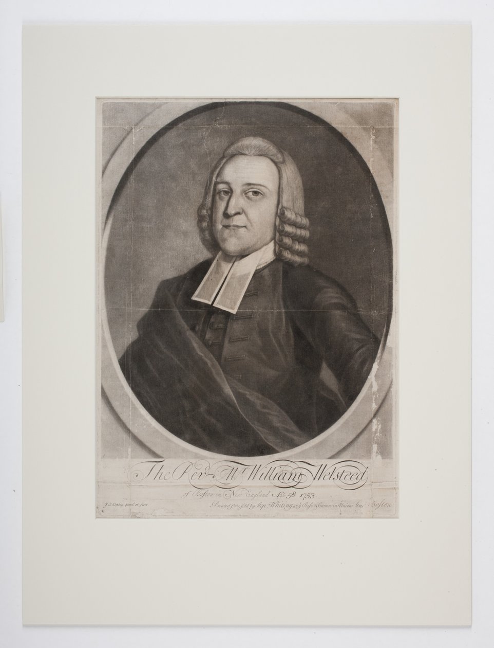 Il Rev. Mr William Welsteed di Boston, New England, c.1753 da John Singleton Copley