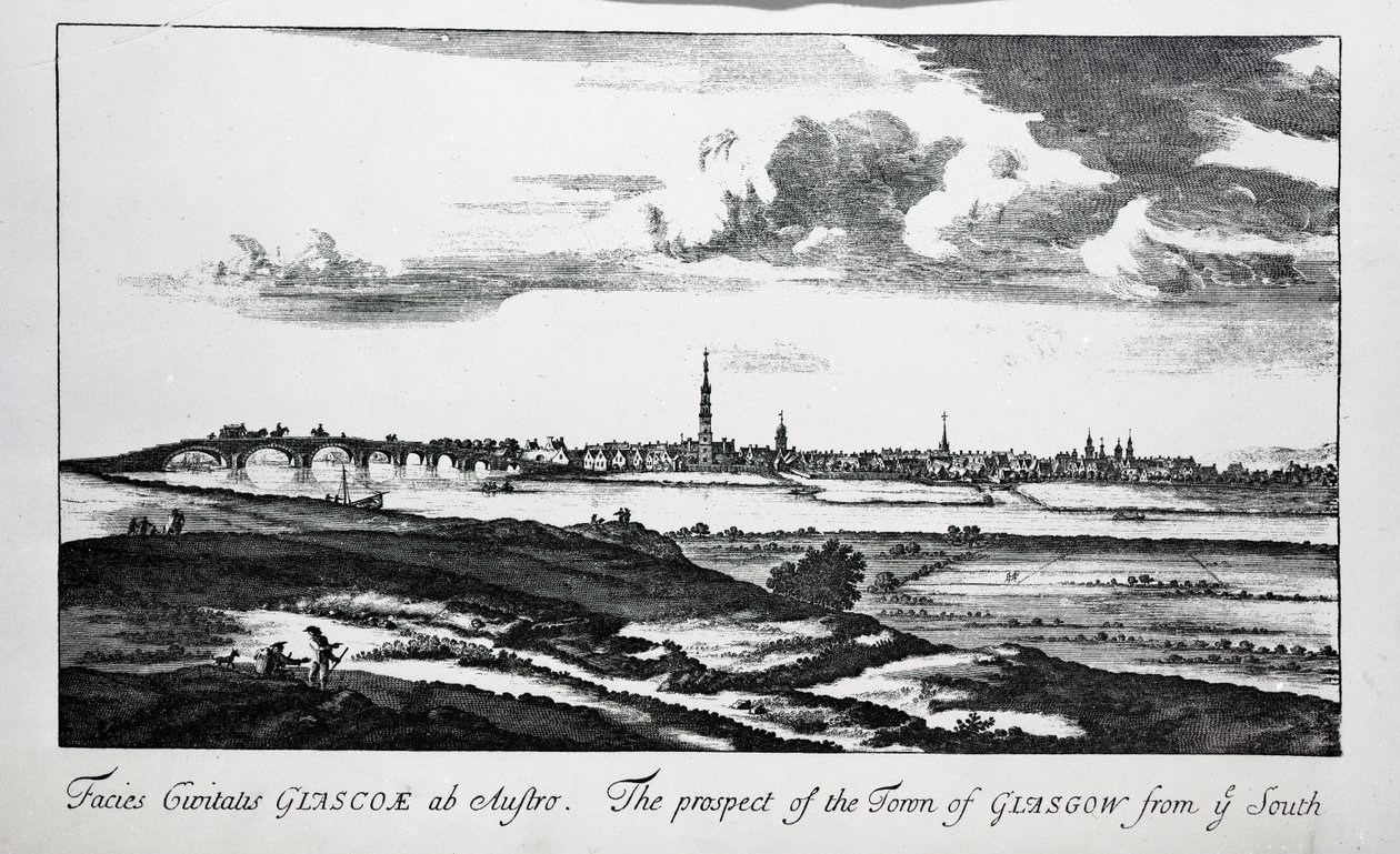 La prospettiva della città di Glasgow dal sud, da 