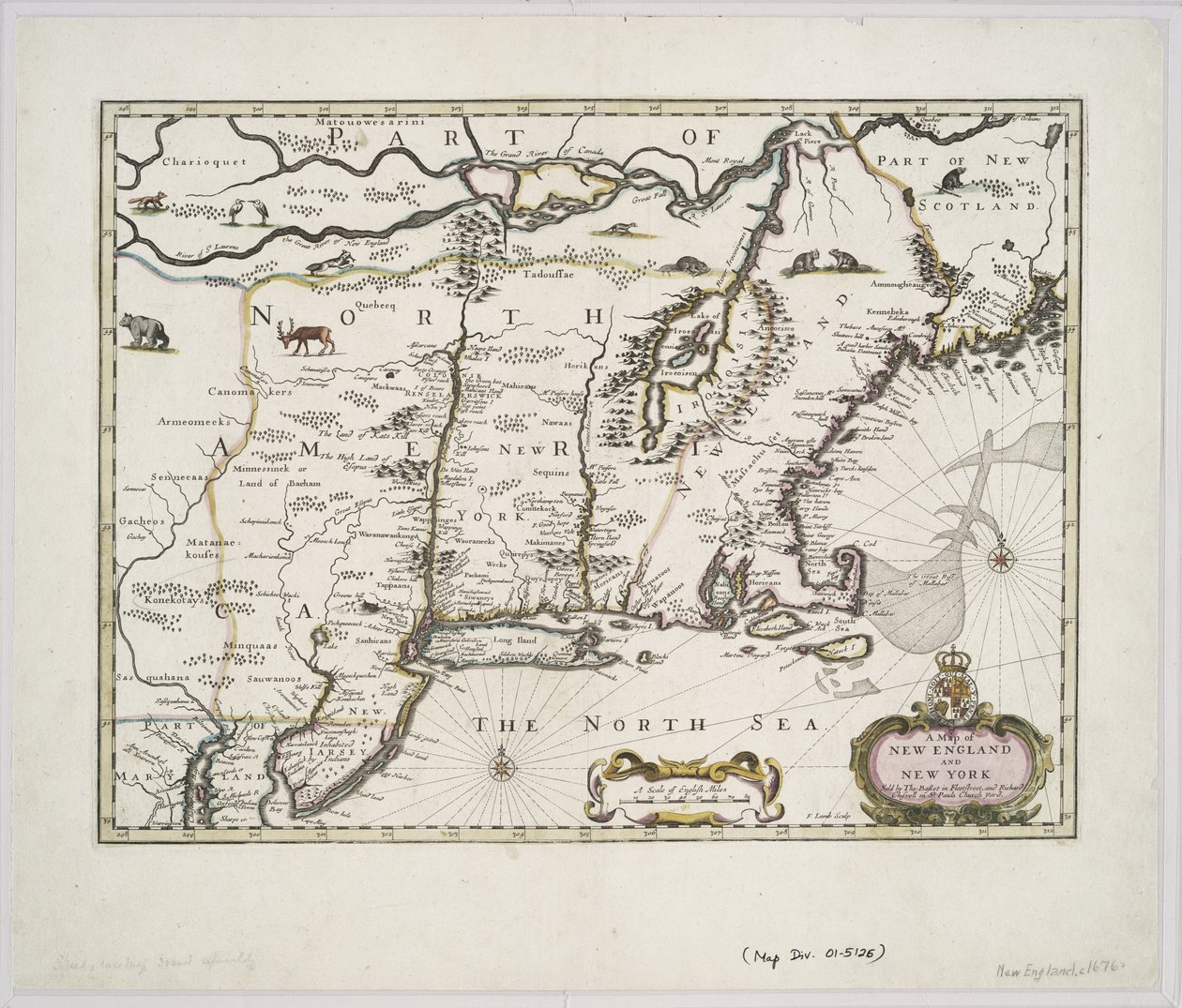 Una mappa del New England e New York dal 