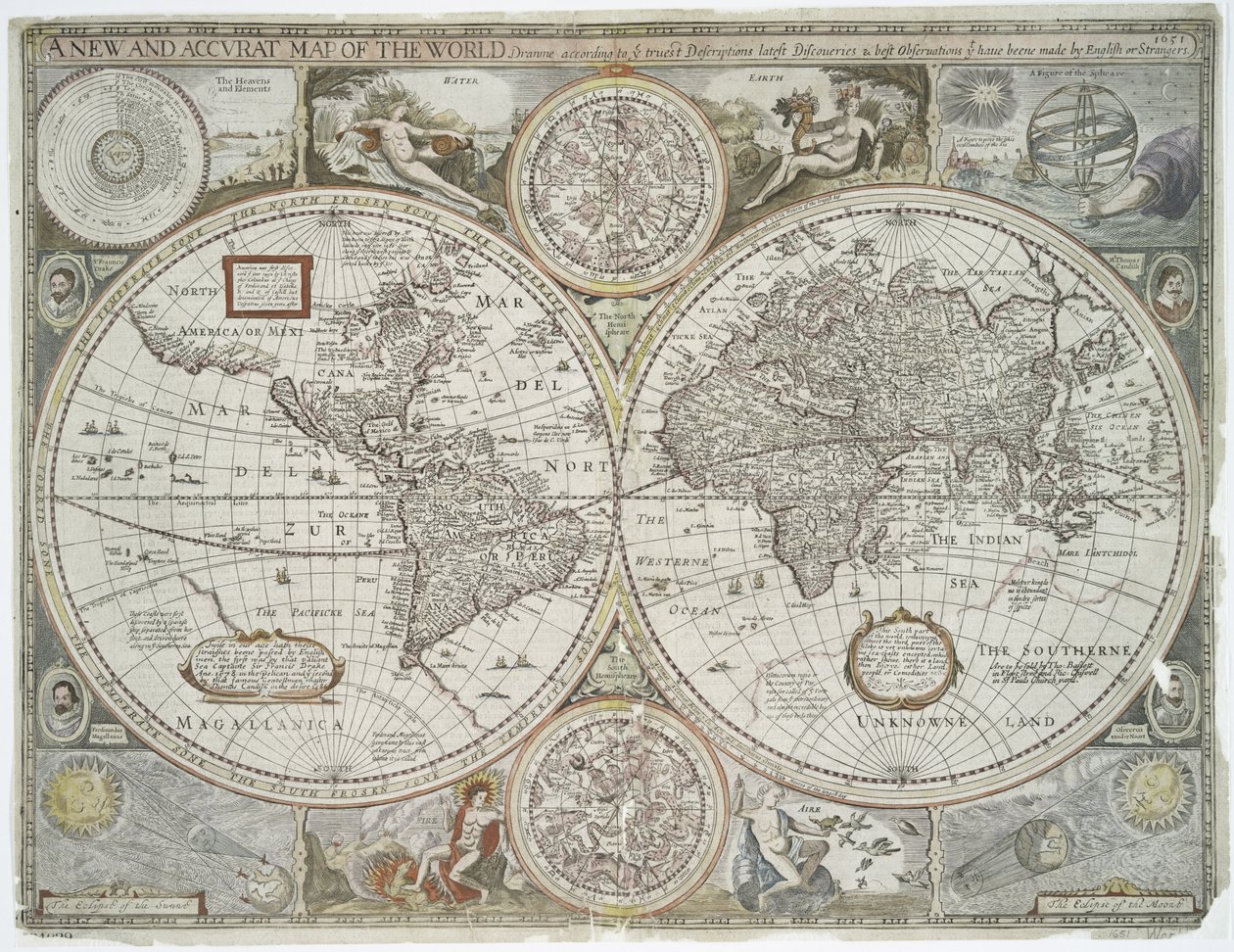 Nuova e accurata mappa del mondo, 1676 da John Speed