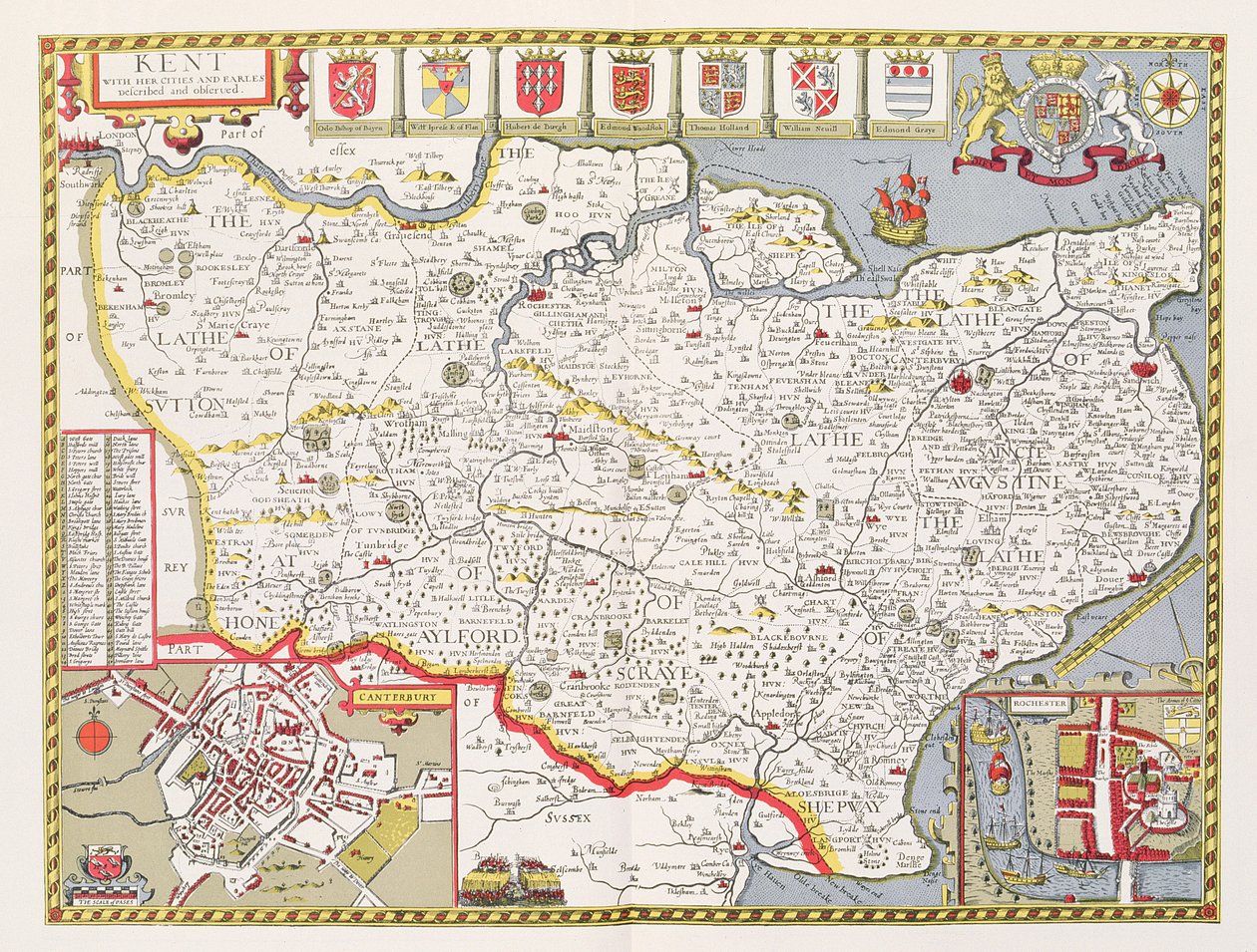 Kent, inciso da Jodocus Hondius (1563-1612) dal 