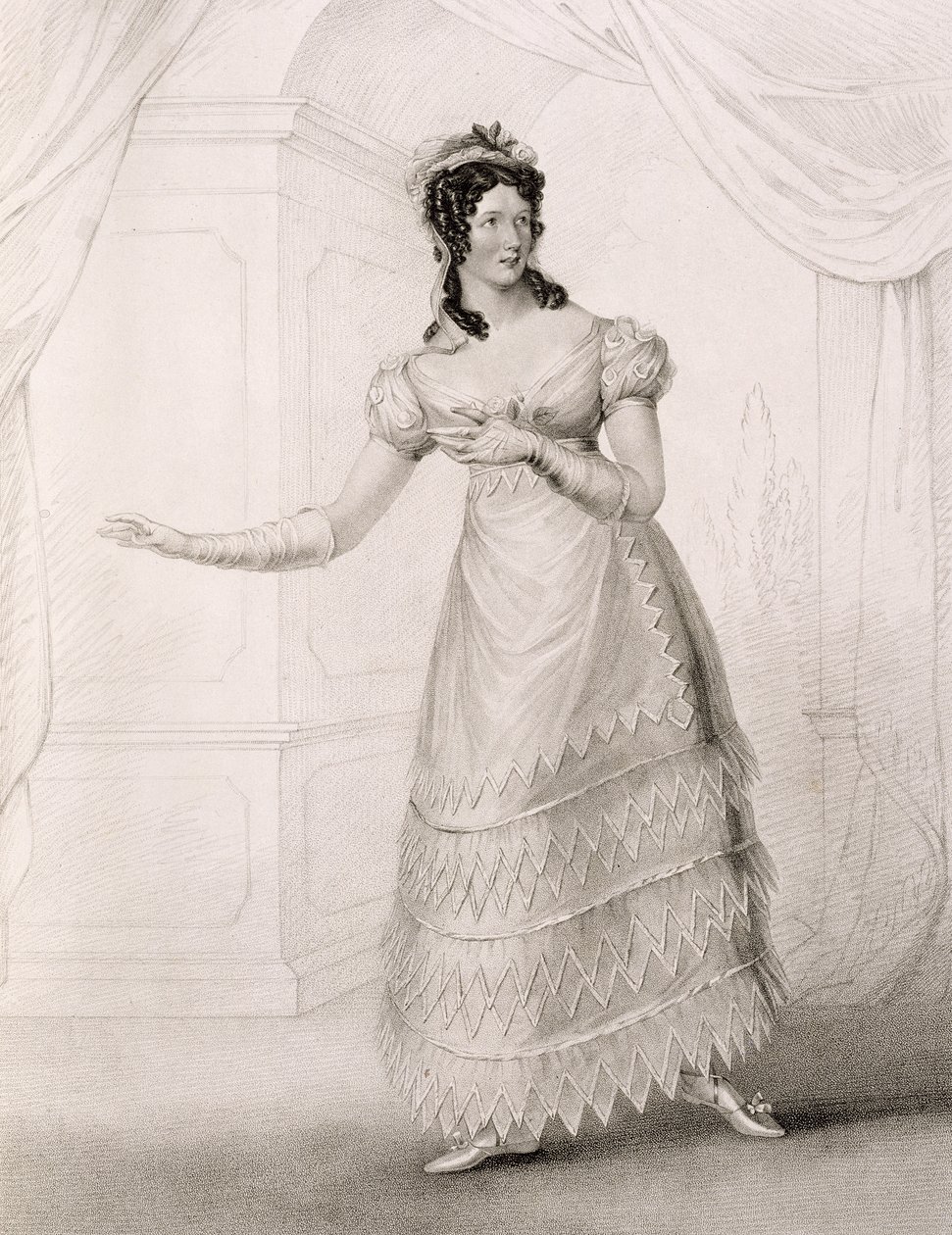 Miss Paton come Susanna in Le nozze di Figaro, pub. da Colnaghi da John Stewart