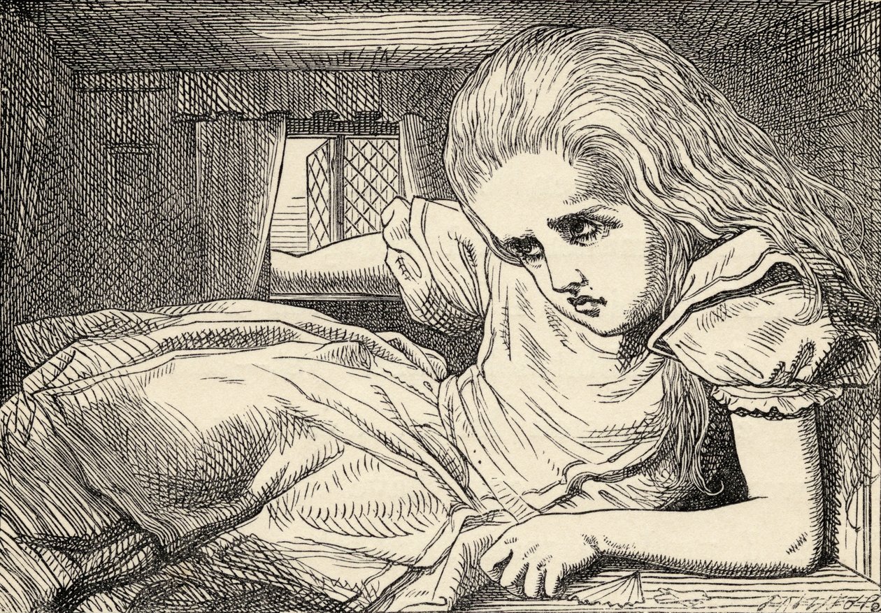 Alice cresce troppo per la stanza, da 