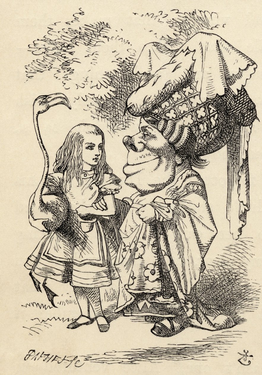Alice con fenicottero parla con la Duchessa, da 