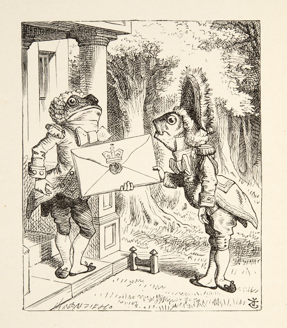Il Pesce Fattorino, da Le Avventure di Alice nel Paese delle Meraviglie di Lewis Carroll, pubblicato nel 1891 da John Tenniel