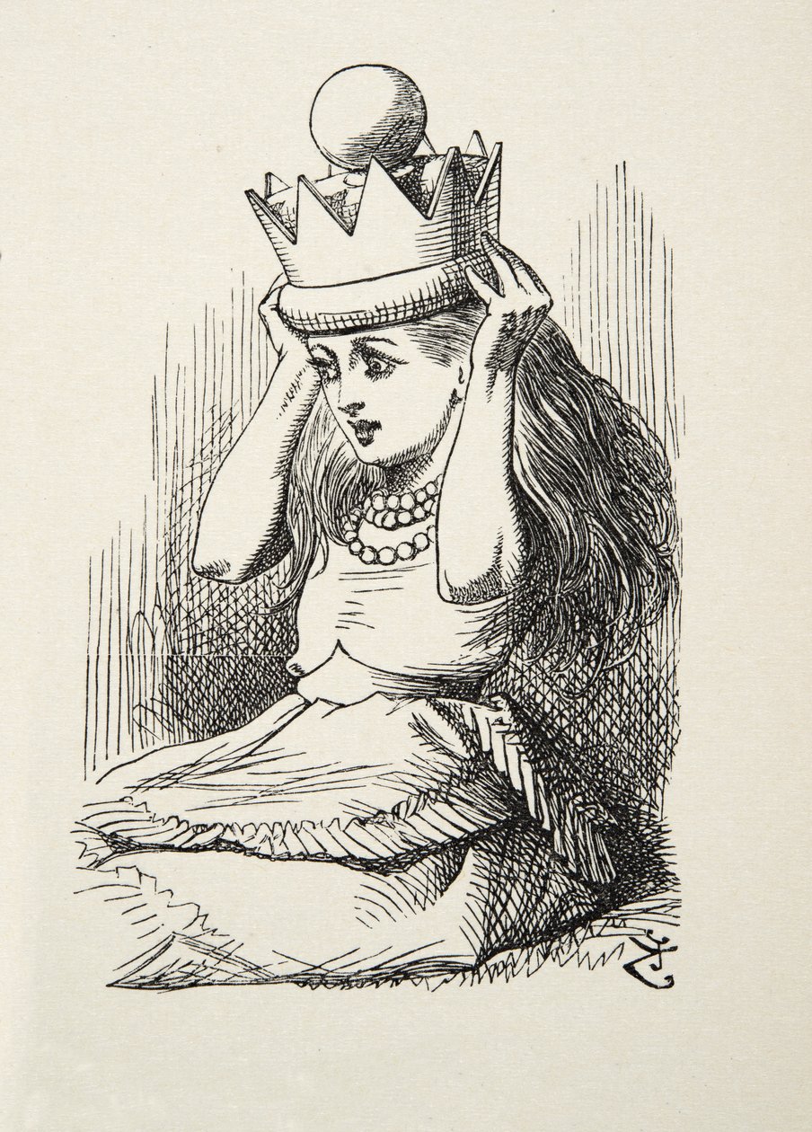 Regina Alice, illustrazione da Attraverso lo Specchio di Lewis Carroll, 1872 da John Tenniel