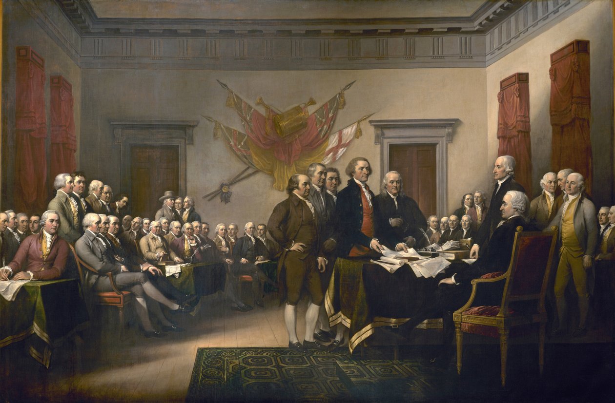 Firma della Dichiarazione di Indipendenza, 4 luglio 1776 da John Trumbull