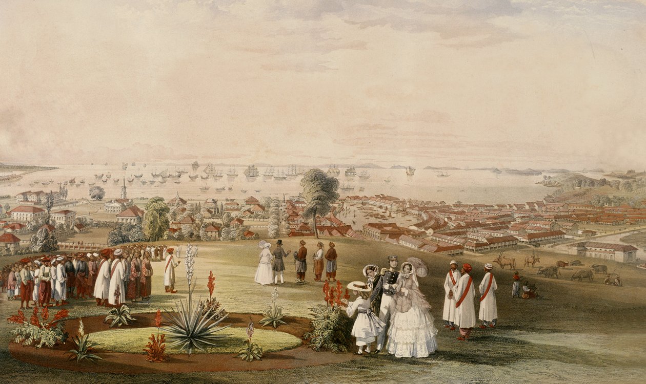 Veduta di Singapore da Fort Canning, 1846 da John Turnbull Thomson