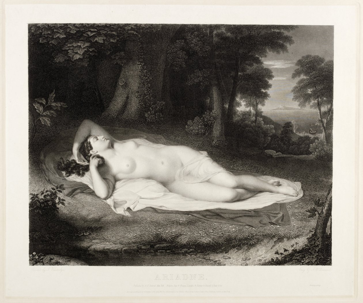 Ariadne, inciso da Asher B. Durand, 1835 da John Vanderlyn
