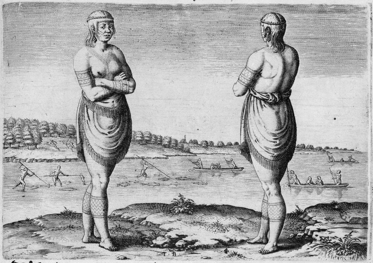 Donna indiana di Secoton, incisa da Theodor de Bry (1528-1598) da John White