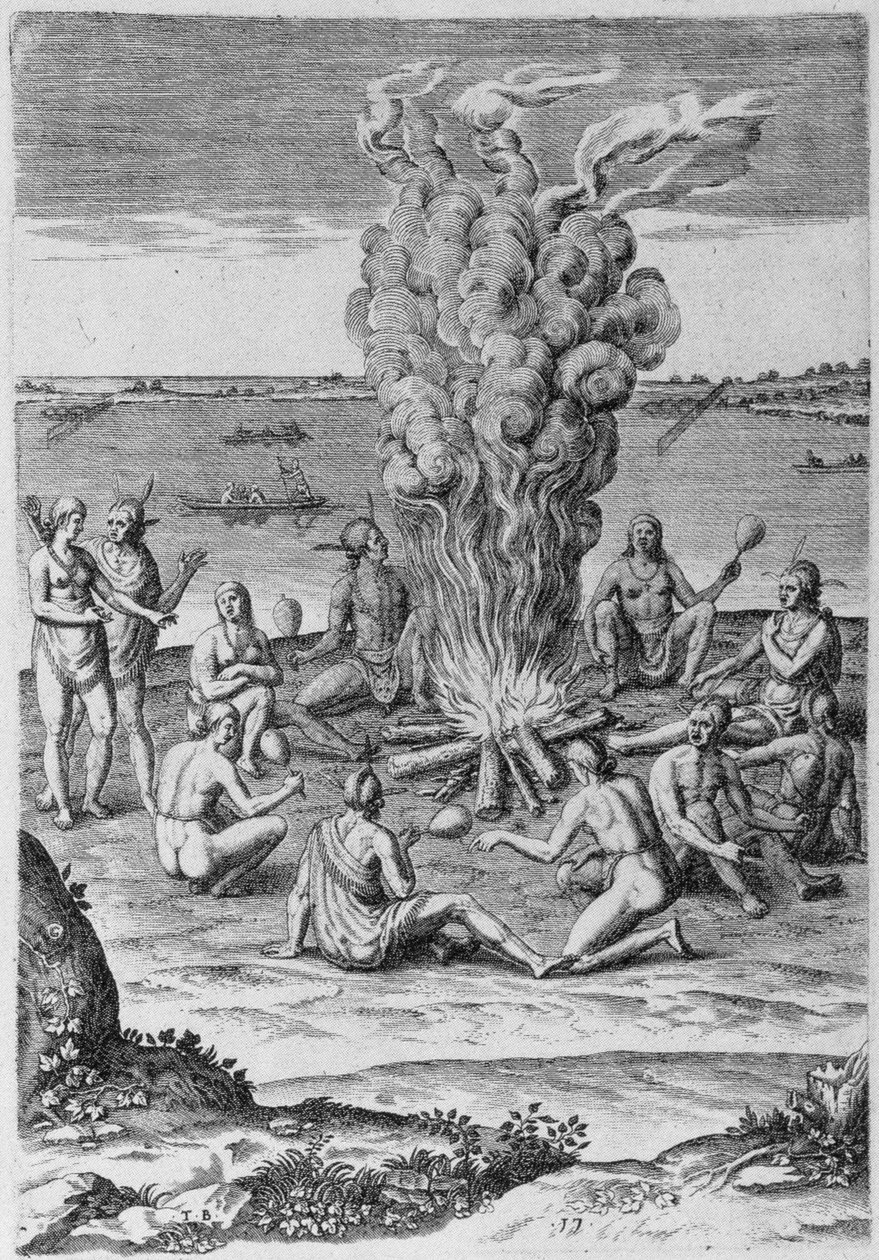 Indiani intorno a un fuoco da John White