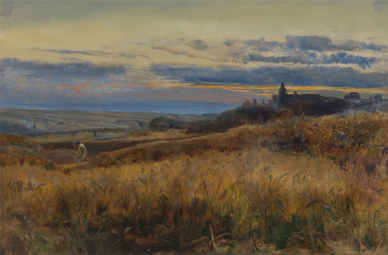 Campo di grano al tramonto da John William Inchbold