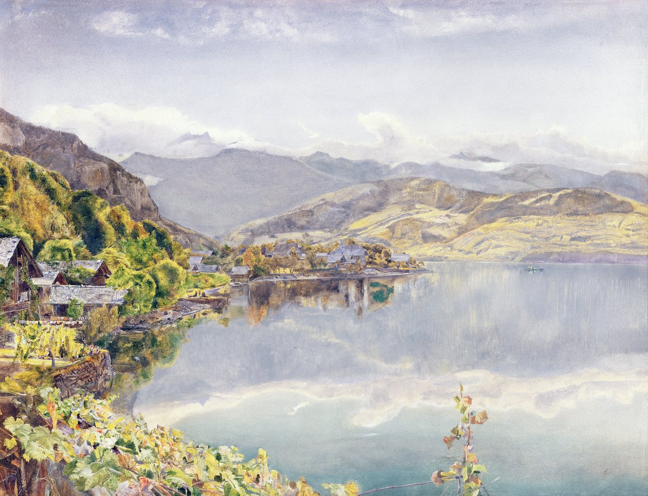 Il Lago di Lucerna, Monte Pilatus in lontananza, 1857 da John William Inchbold