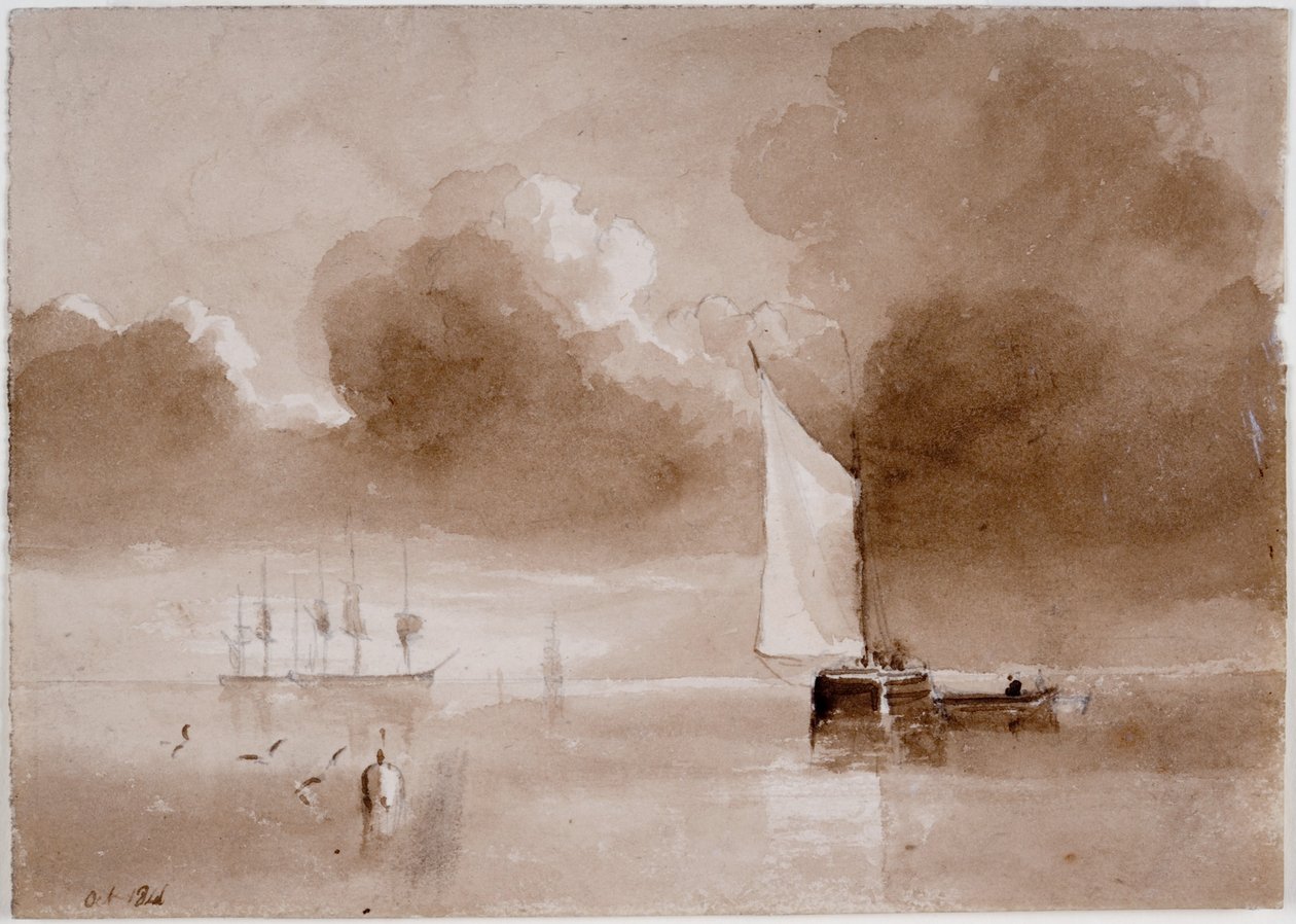 Studio compositivo per un paesaggio marino da John Wilson Carmichael