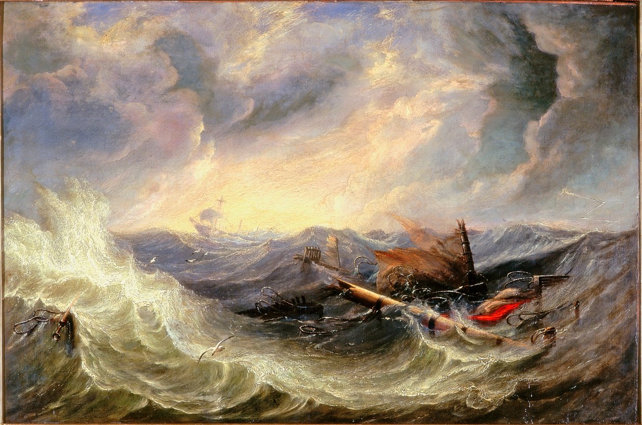 Paesaggio marino con relitti da John Wilson Carmichael