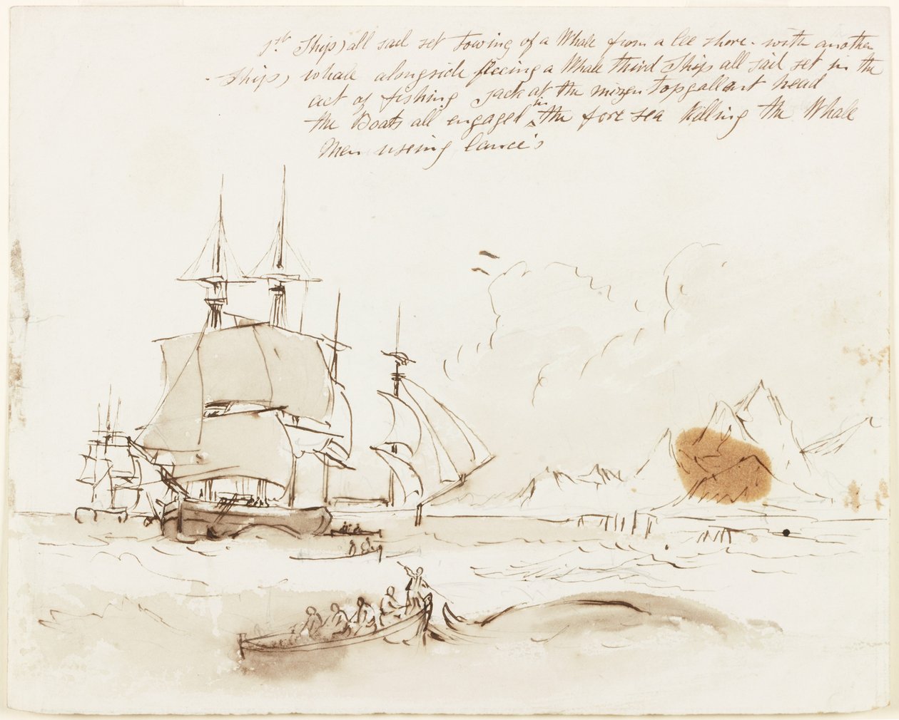 Studio per un quadro sulla caccia alle balene da John Wilson Carmichael