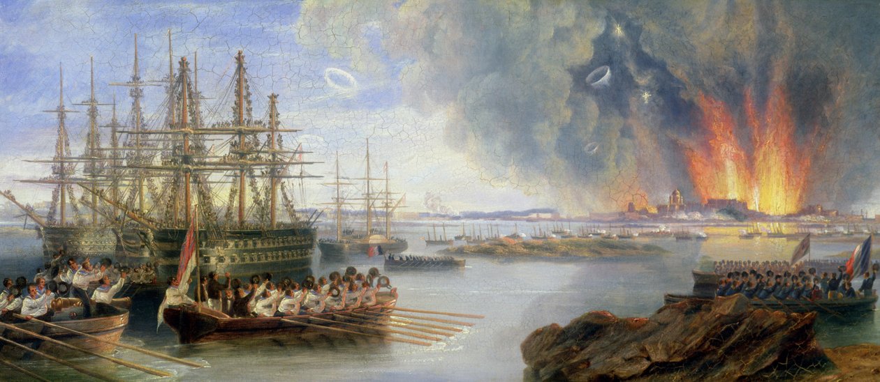 Il bombardamento di Sebastopoli, 1858 da John Wilson Carmichael