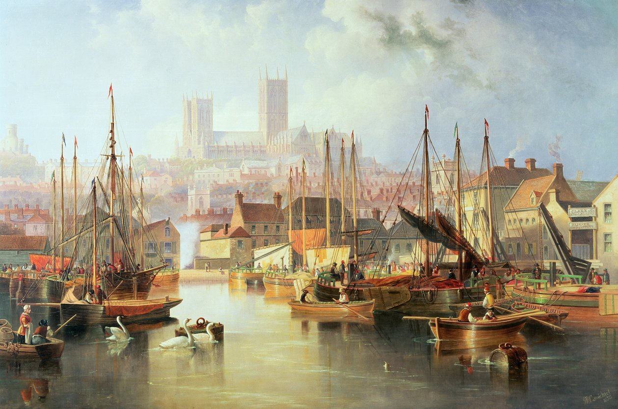 La piscina di Brayford e la cattedrale di Lincoln da John Wilson Carmichael