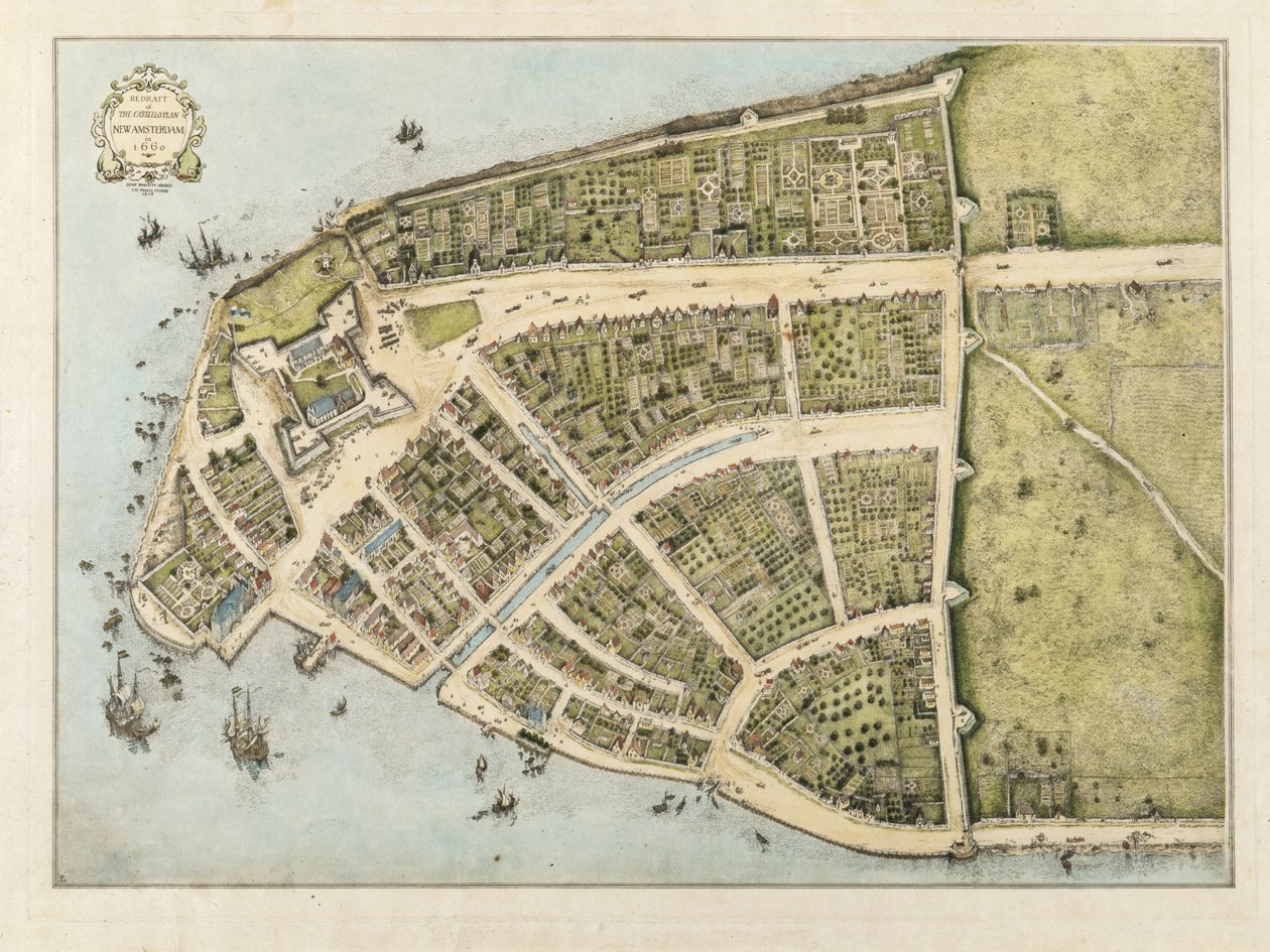 Redazione del Piano del Castello, Nuova Amsterdam come appariva nel 1660 da John Wolcott Adams