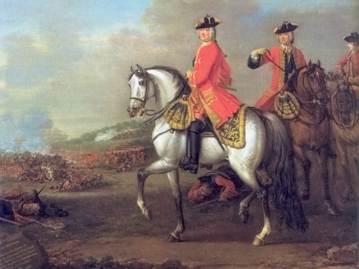 Giorgio II di Gran Bretagna nella battaglia di Dettingen da John Wootton