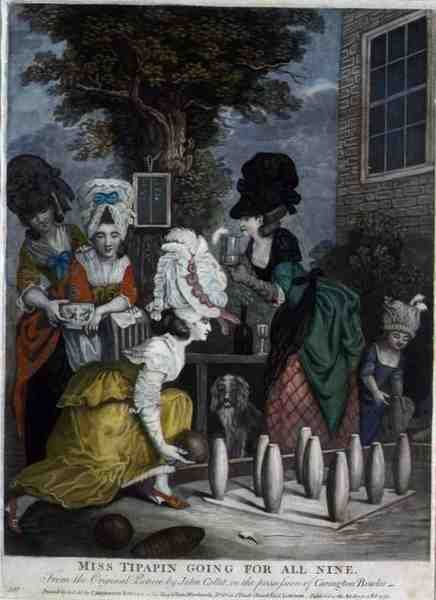 Miss Tipapin va per tutti e nove, pub. da Carington Bowles da John (after) Collet