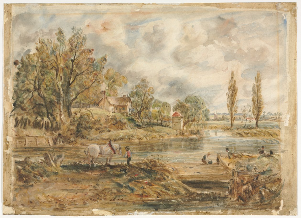 Il cavallo bianco (acquerello) da John (after) Constable