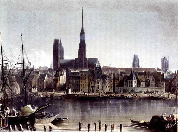 Veduta di Rouen, da 