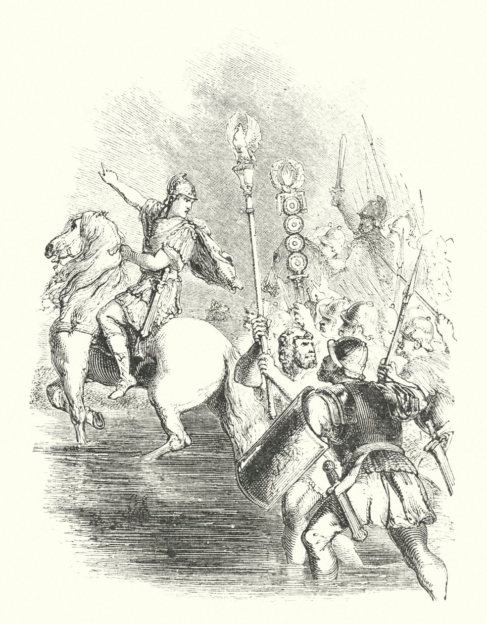 Cesare attraversa il Rubicone da John (after) Gilbert