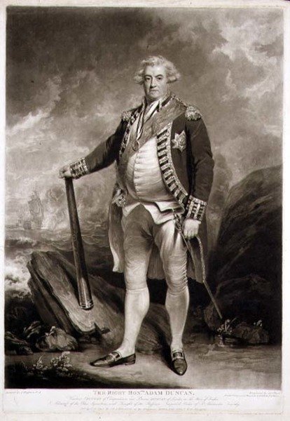 Ritratto di Adam, Visconte Duncan, Ammiraglio della Blue Squadron, inciso da James Ward da John (after) Hoppner