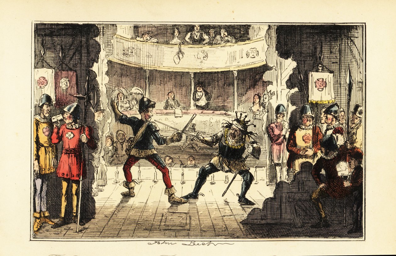 Attori che interpretano Enrico Tudor combattendo Re Riccardo III d