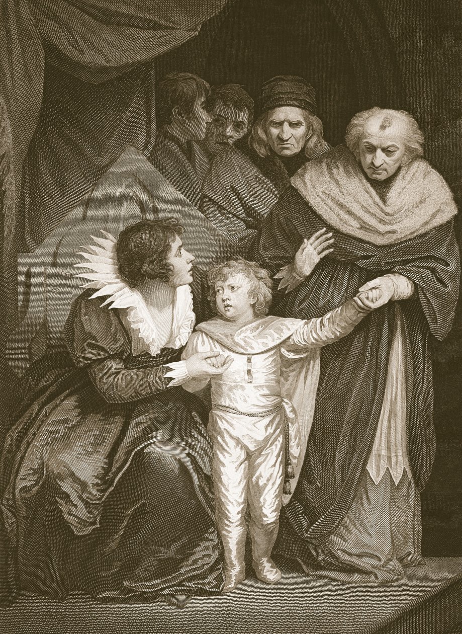 Duca di York, fratello di Edoardo V, consegnato dalla Regina, inciso da J. Fittler, illustrazione da 