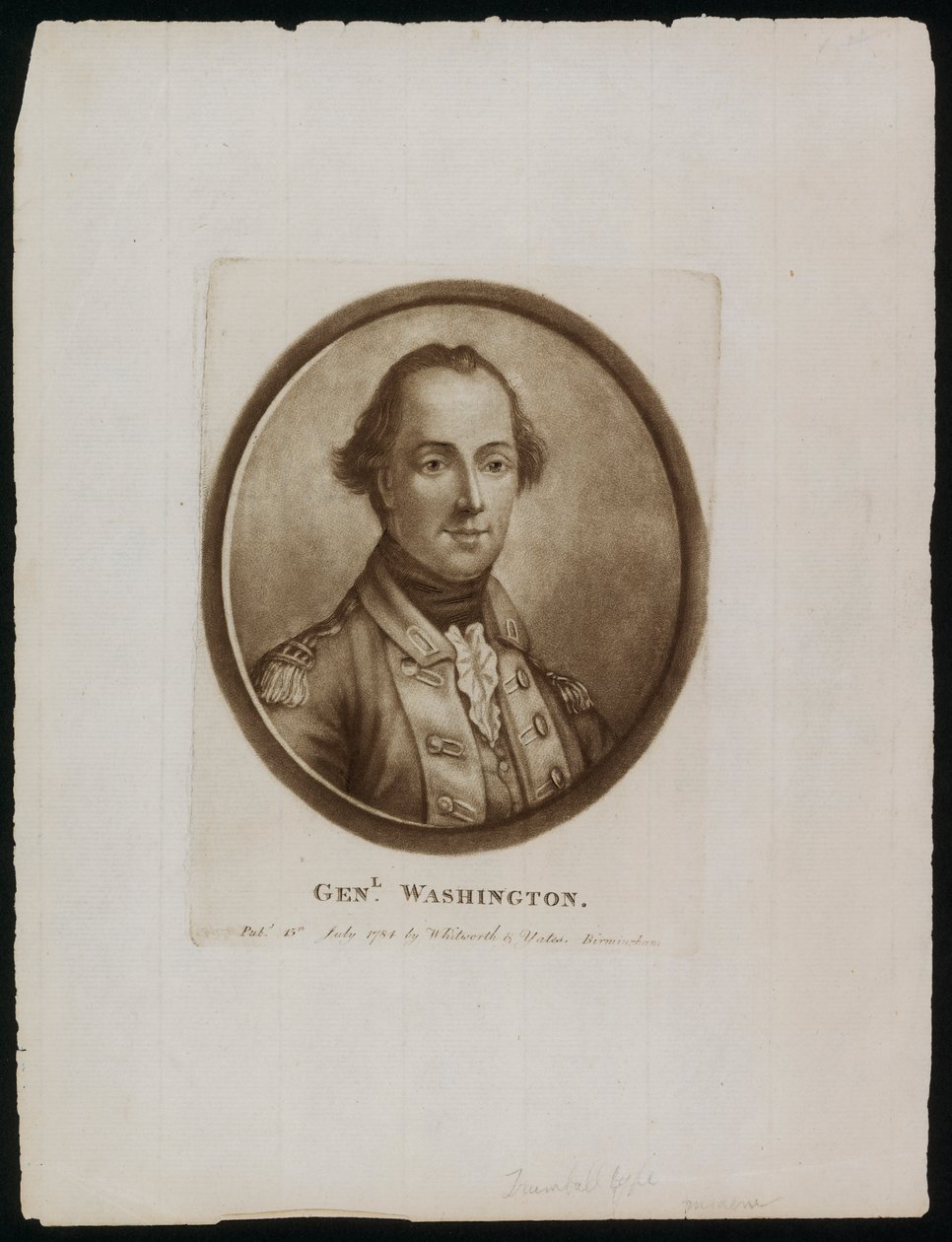 Ritratto del generale [George] Washington (incisione) da John (after) Trumbull