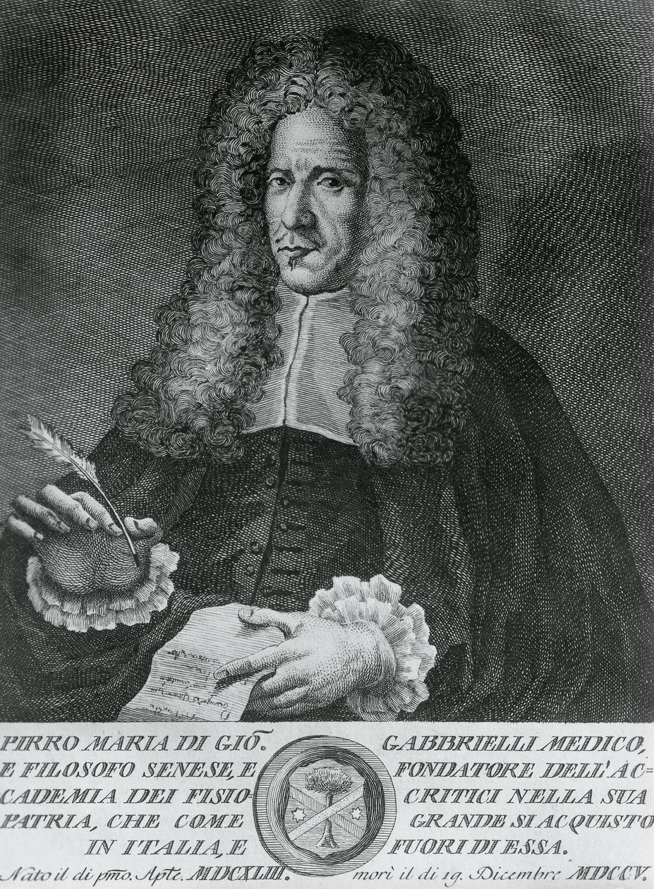 Ritratto di Pirro Maria Gabbrielli (1643-1705), filosofo italiano e professore di medicina teorica e botanica da Walter Charles Mills