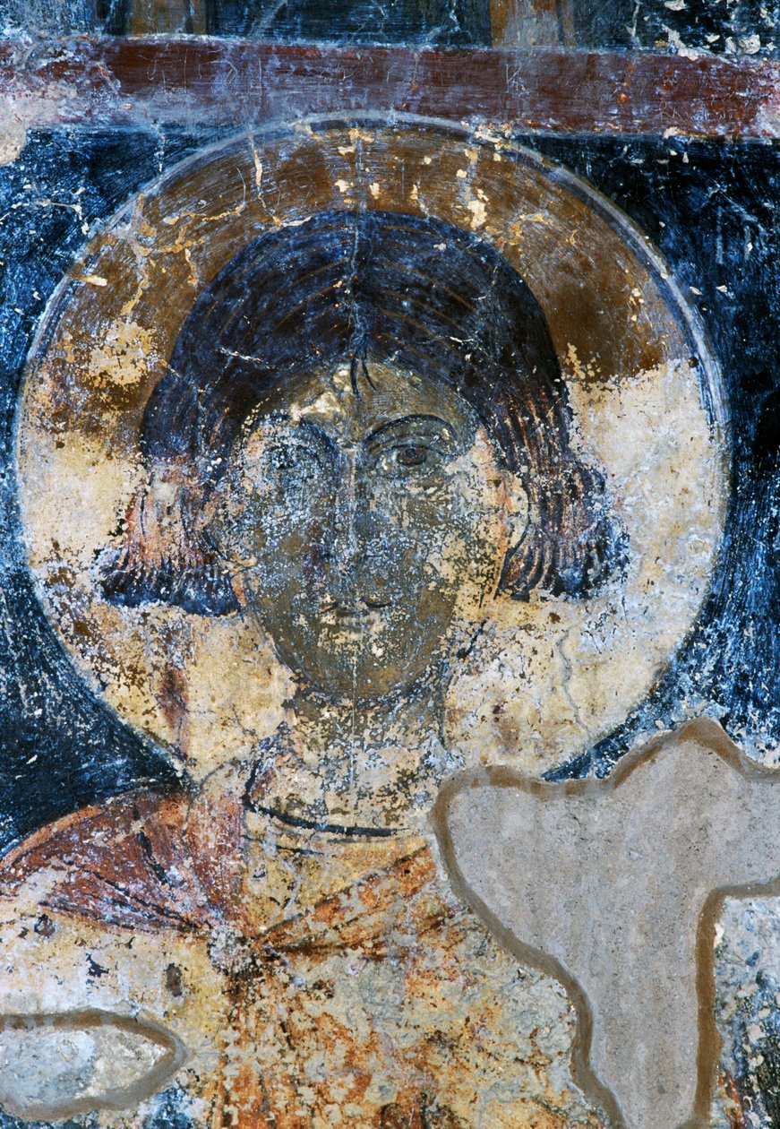 Santo, affresco di Ioannis Pagomenos nella Cappella di San Nicola, Maza, Creta, Grecia da Walter Charles Mills