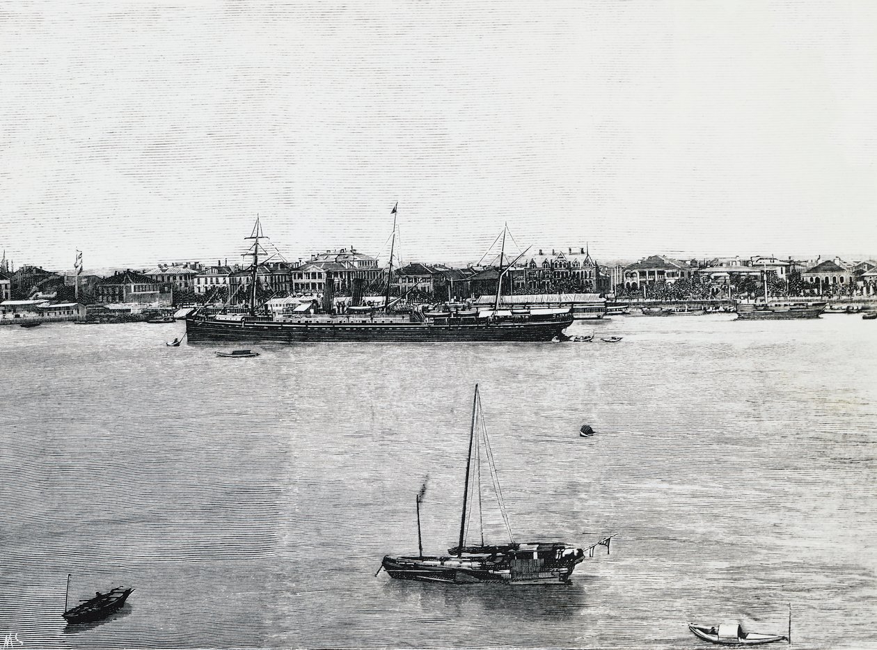 Porto di Shanghai poche settimane prima dello scoppio della guerra da Walter Charles Mills