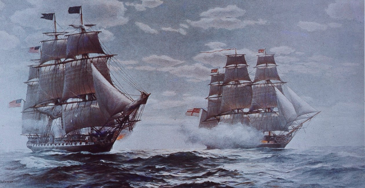 USS Constitution e HMS Java da Walter Charles Mills