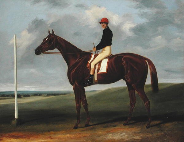 Puledro castano con fantino e palo di partenza da John Alfred Wheeler