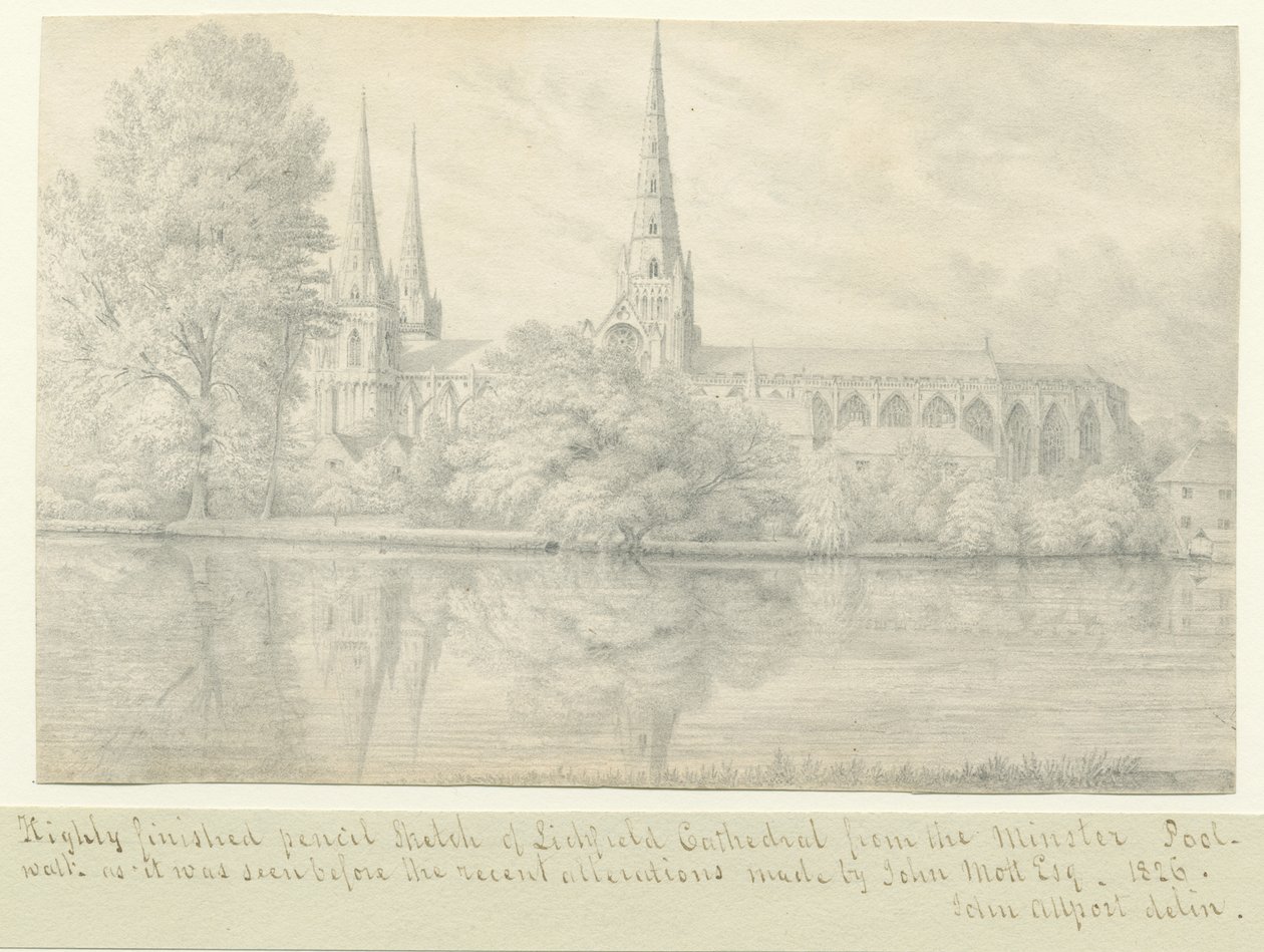 Cattedrale di Lichfield - Vista Sud-Ovest da John Allport