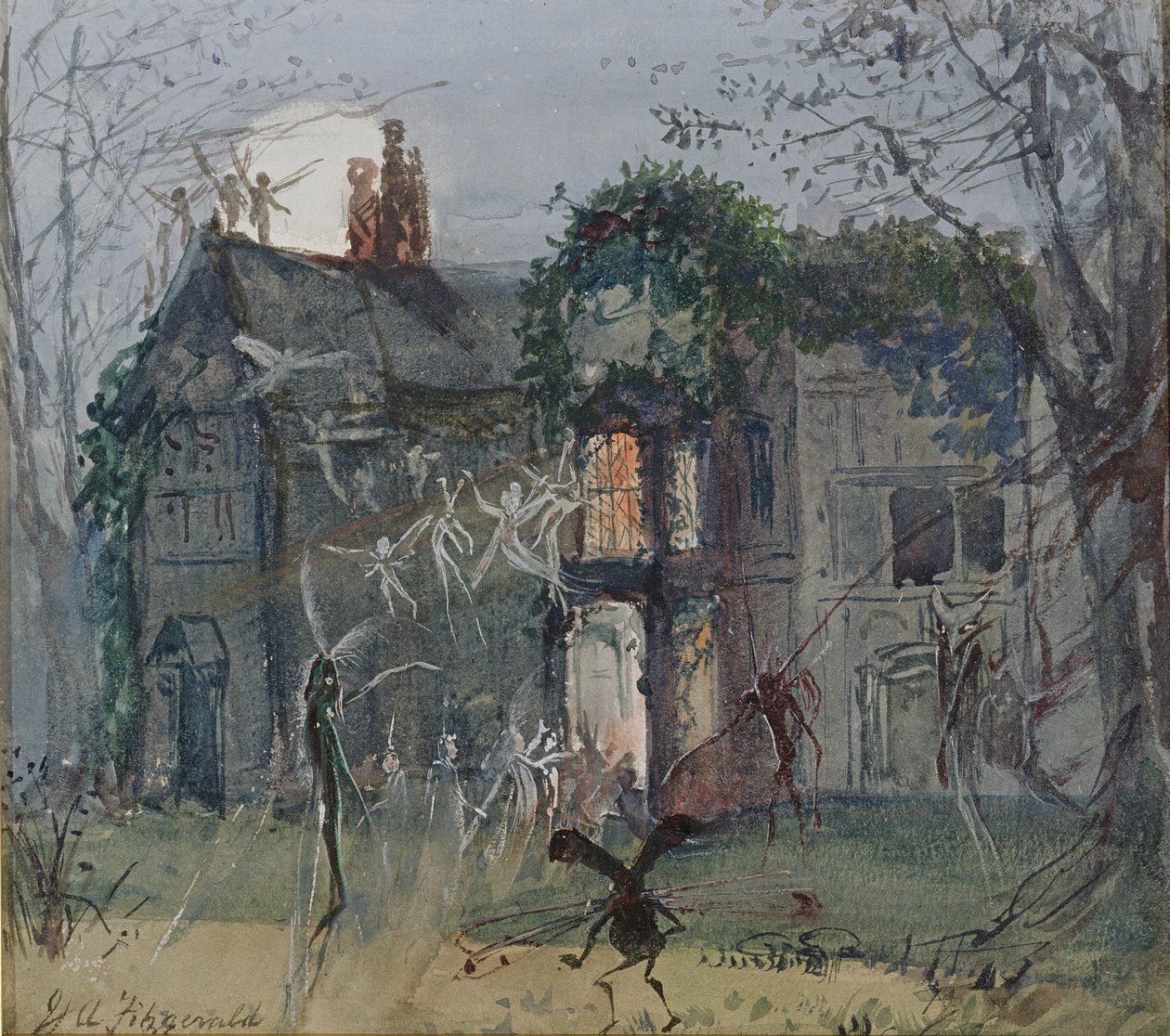 La vecchia sala, fate al chiaro di luna da John Anster Fitzgerald