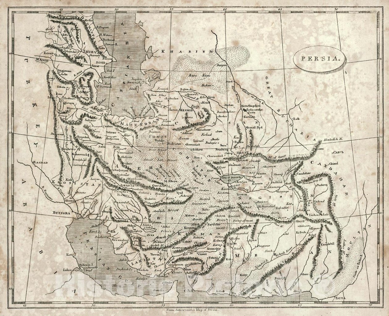 Carta della Persia di Arrowsmith, 1819 da John Arrowsmith