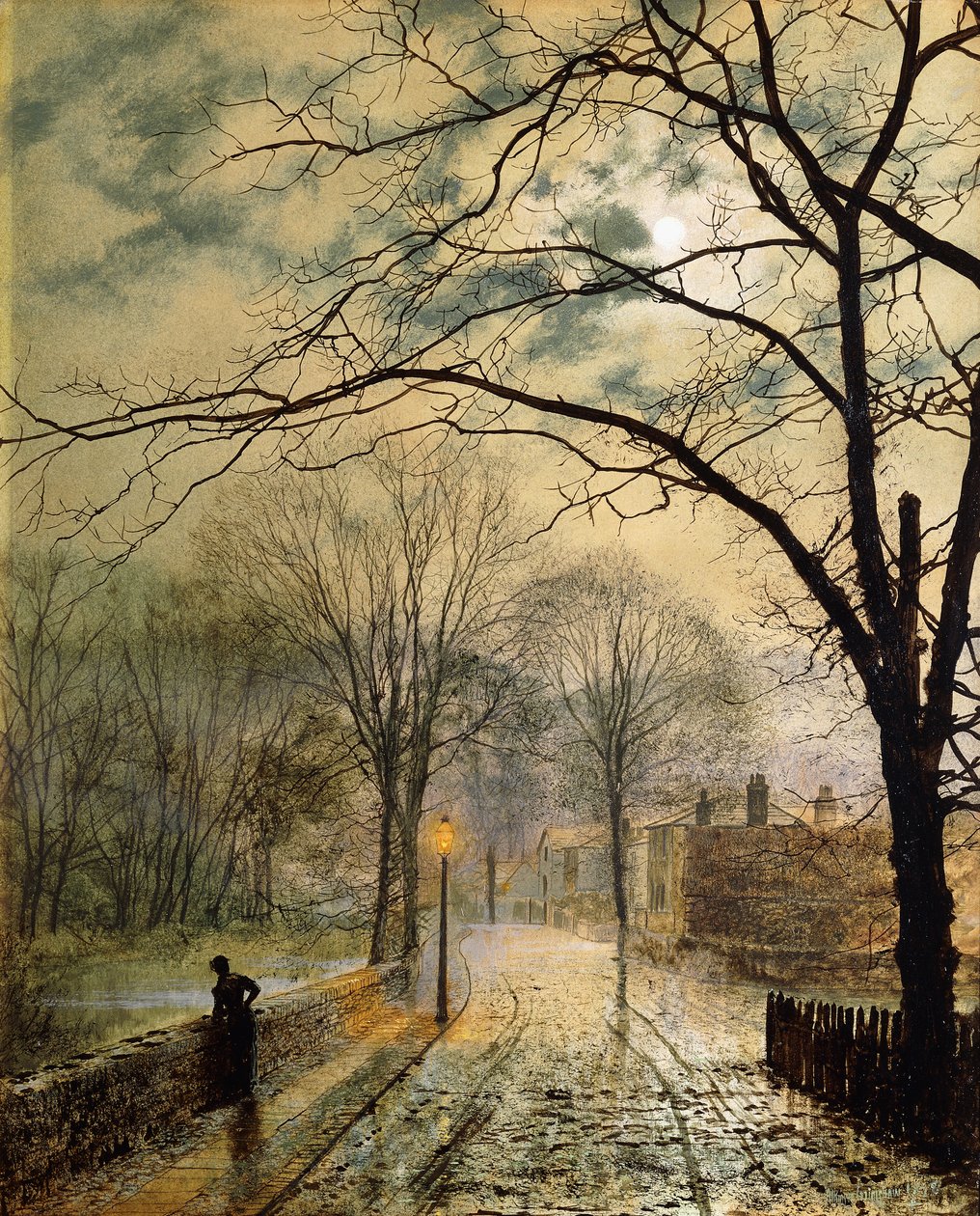 Una passeggiata al chiaro di luna, Bonchurch, Isola di Wight, 1878 da John Atkinson Grimshaw
