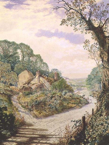 Un mezzogiorno estivo, vecchia fattoria, Wharfedale da John Atkinson Grimshaw