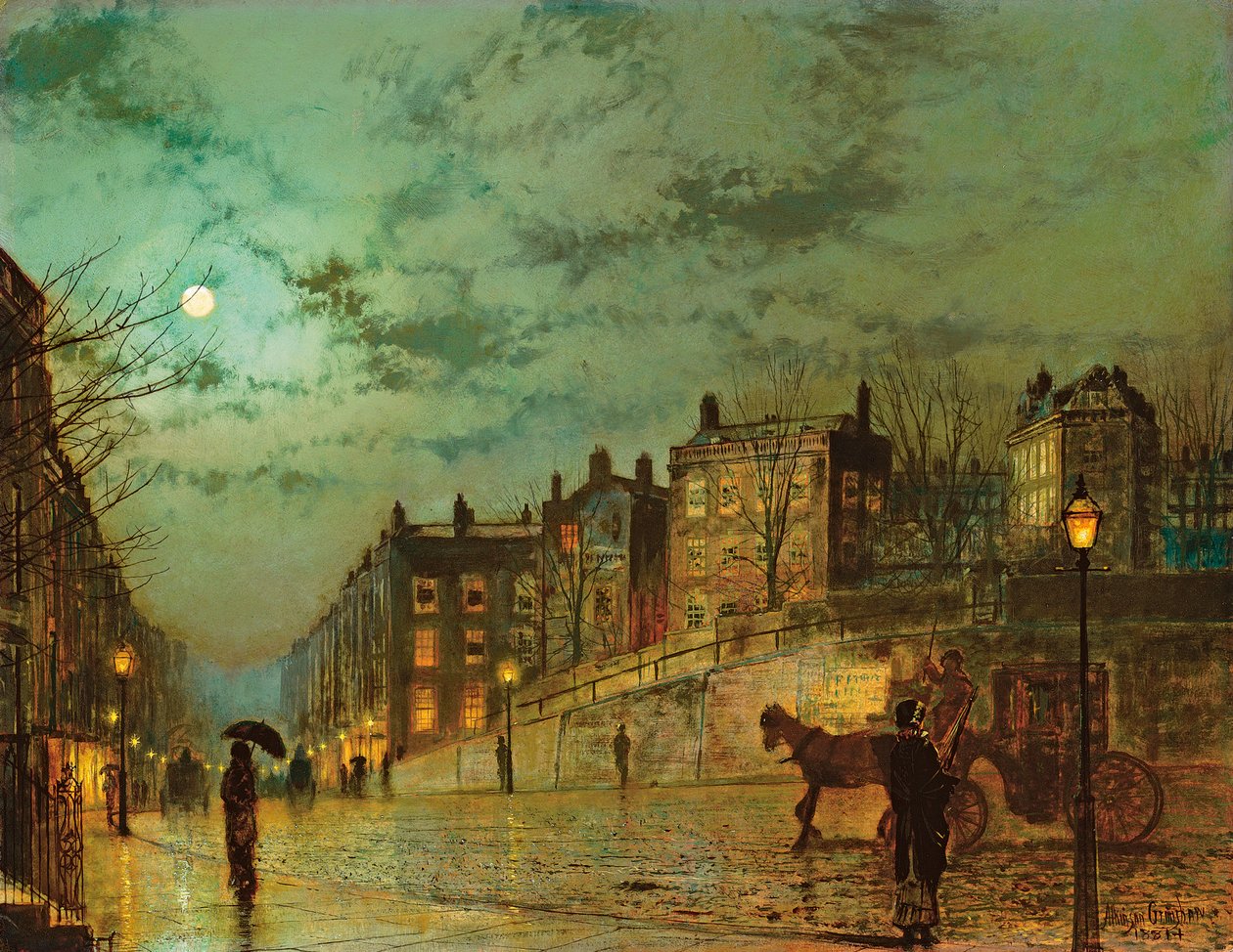 Hampstead Hill, guardando giù Heath Street, 1881 da John Atkinson Grimshaw