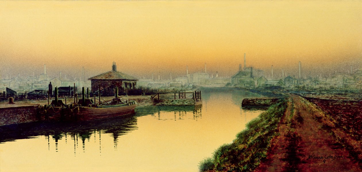Knostrop Cut, Leeds, domenica sera da John Atkinson Grimshaw