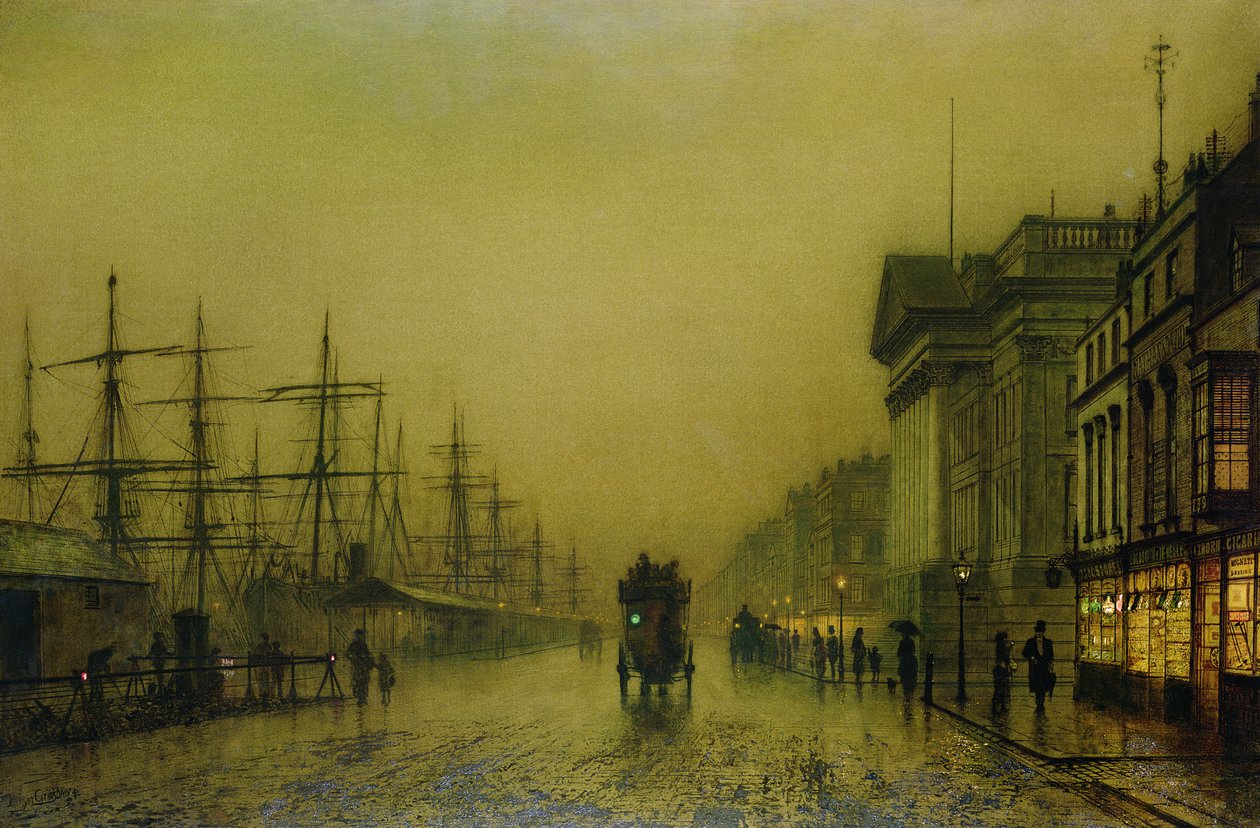 Docks di Liverpool, Dogana e Salthouse Docks, Liverpool da John Atkinson Grimshaw