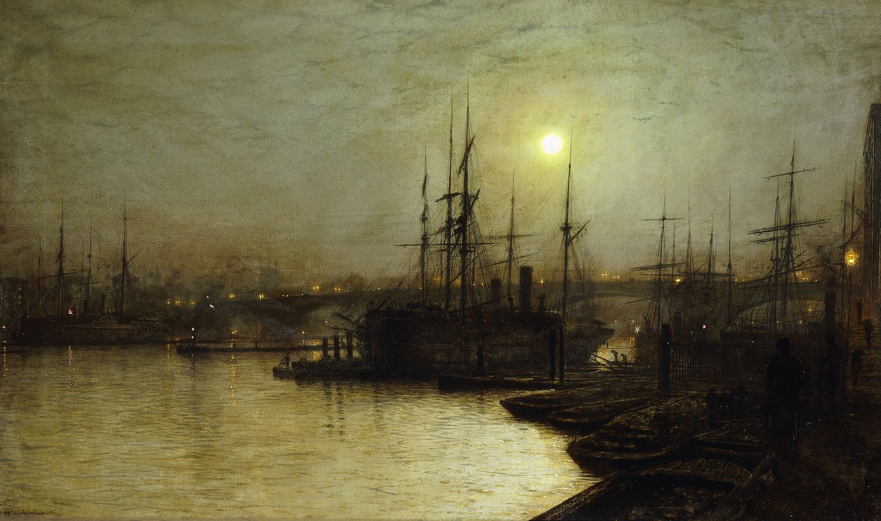 Lavoro notturno, molo di Billingsgate da John Atkinson Grimshaw
