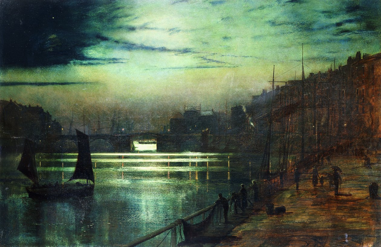 Le luci del porto, Whitby da John Atkinson Grimshaw
