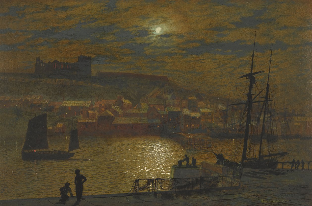 Whitby da Scotch Head, al chiaro di luna sull