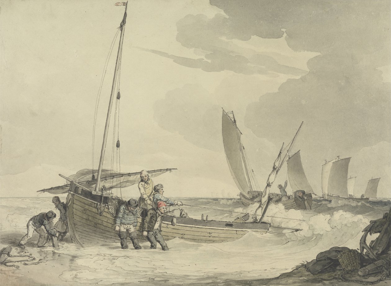 Pescatore che va in mare da John Augustus Atkinson