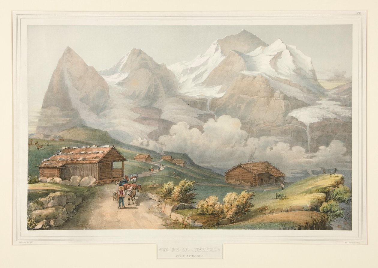 Vue de la Jungfrau prise de la Wengernalp da John Bachmann